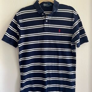 Polo by Ralph Lauren Men's Navy and White Striped Polo